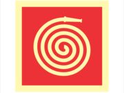 PLACA ABRIGO MANGUEIRA DE HIDRANTE 15 X 15CM PVC 2MM 