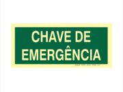 PLACA CHAVE DE EMERGENCIA 12 X 24CM PVC 2MM PP0559
