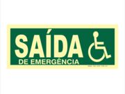 PLACA SAIDA EMERGENCIA CADEIRANTE 12 X 24CM PVC 2MM PP0570