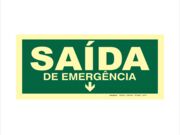 PLACA SAIDA EMERGENCIA SETA P BAIXO 12 X 24CM PVC 2MM PP0545