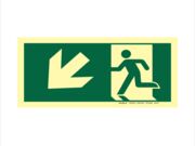 PLACA SAIDA SETA ESQUERDA P BAIXO 12 X 24CM PVC 2MM PP0542 S7