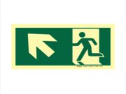 PLACA SAIDA SETA ESQUERDA P CIMA 12 X 24CM PVC 2MM PP0541 S5